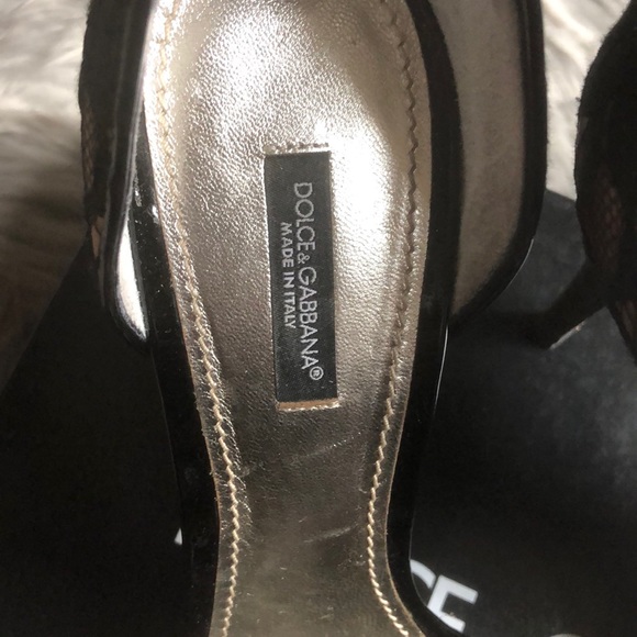 Dolce & Gabbana Black & Cream Gold Sandals - Picture 3 of 9